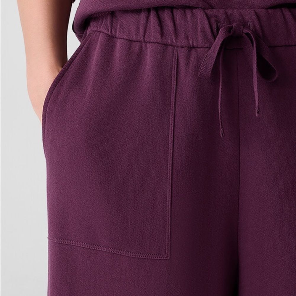 Eileen Fisher Lightweight Organic Cotton Terry Wide-Leg Pant XL Excellent - Picture 3 of 8